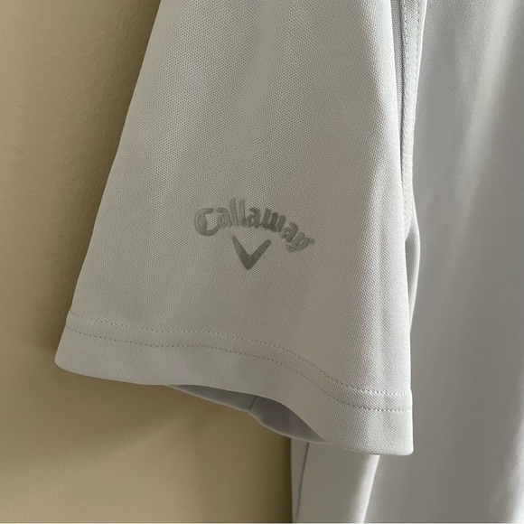 Callaway Short Sleeve Polo Golf Tee Shirt | Light Grey - Picture 5 of 6